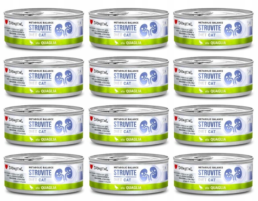 Disugual Krmivo Mokré kočky Veterinární Urinary Struvite Křepelka 12x85g