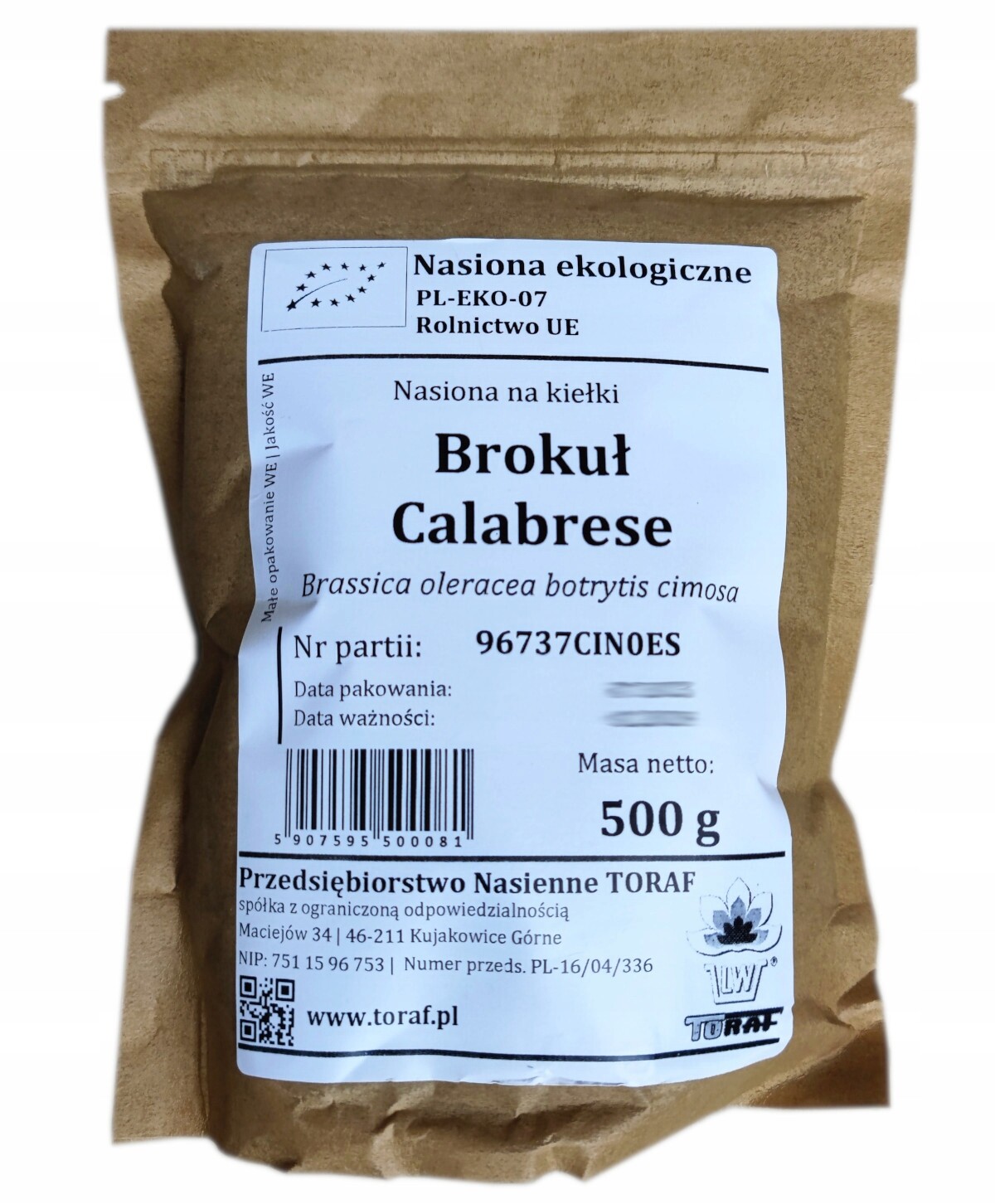 Semínka na klíčky Brokolice Calabrese Bio Eko 500g