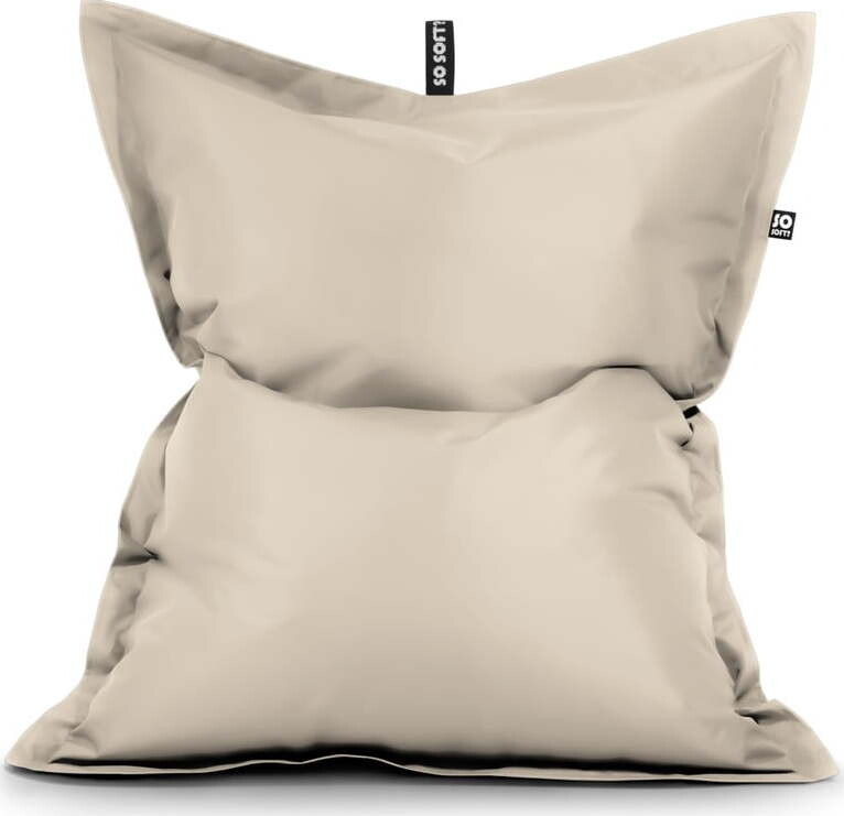 Béžový sedací vak z imitace kůže Pad XXL – So Soft?