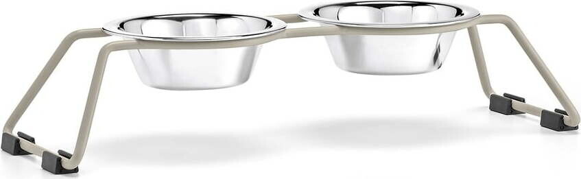 Set misek s podstavcem pro domácího mazlíčka z nerezové oceli Cena Greige S – MiaCara