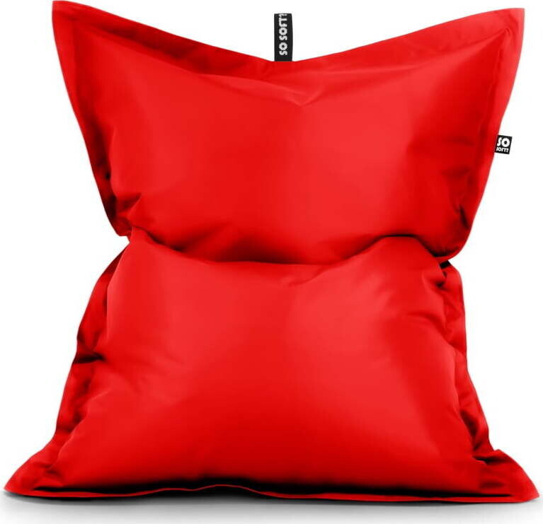 Červený sedací vak z imitace kůže Pad XXL – So Soft?