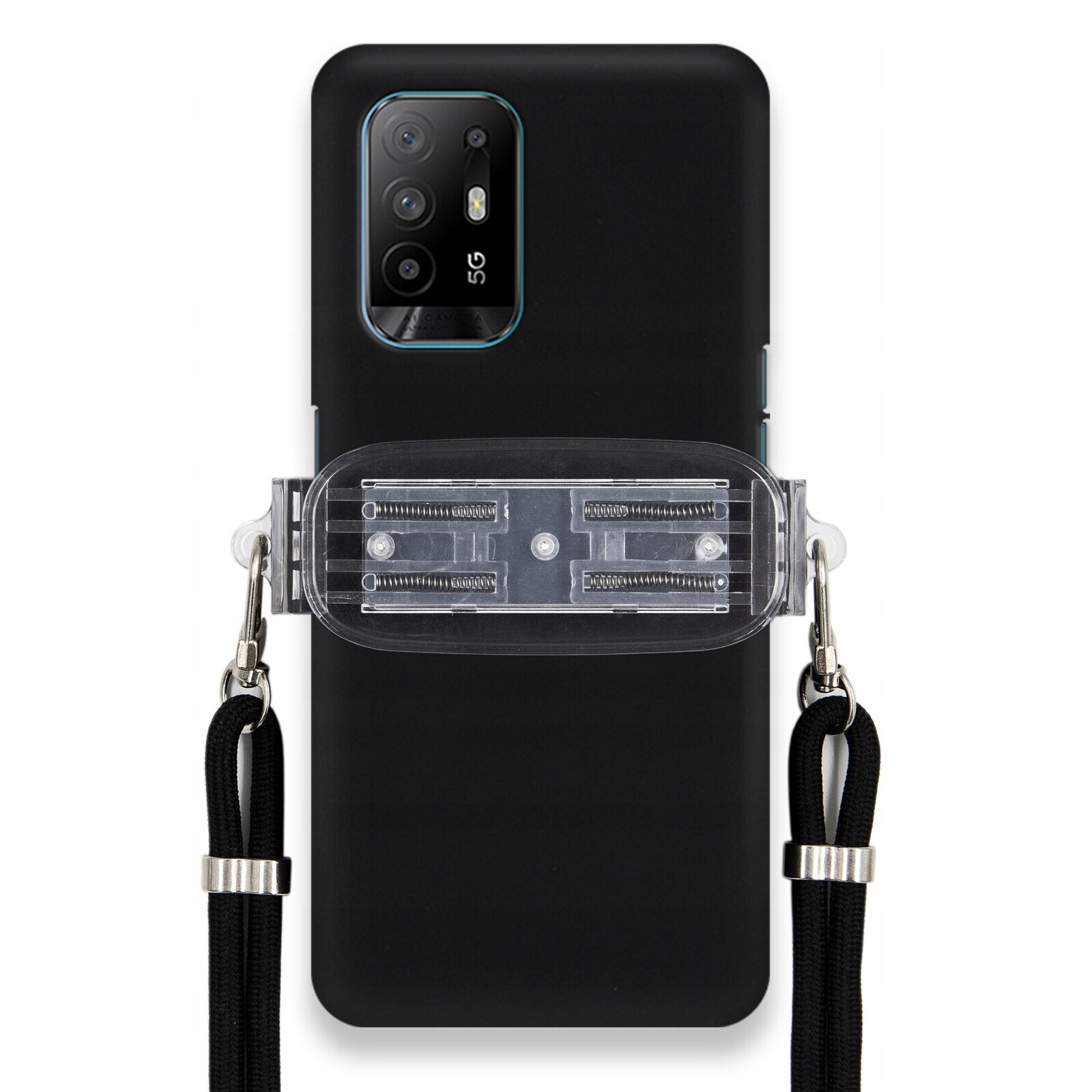 Pouzdro Pro Oppo F19 Pro Plus 5G Smooth Case Univerzální Držák Černá Šňůrka