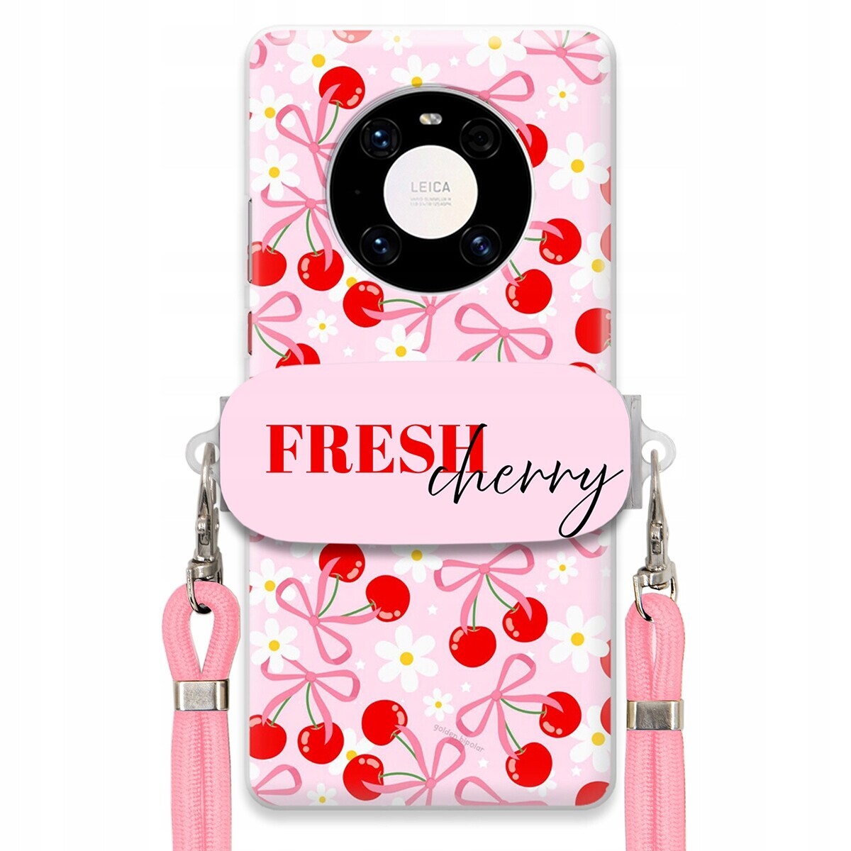 Pouzdro pro Huawei Mate 40 Držák na šňůrku Růžová Fresh Cherry Kokardy