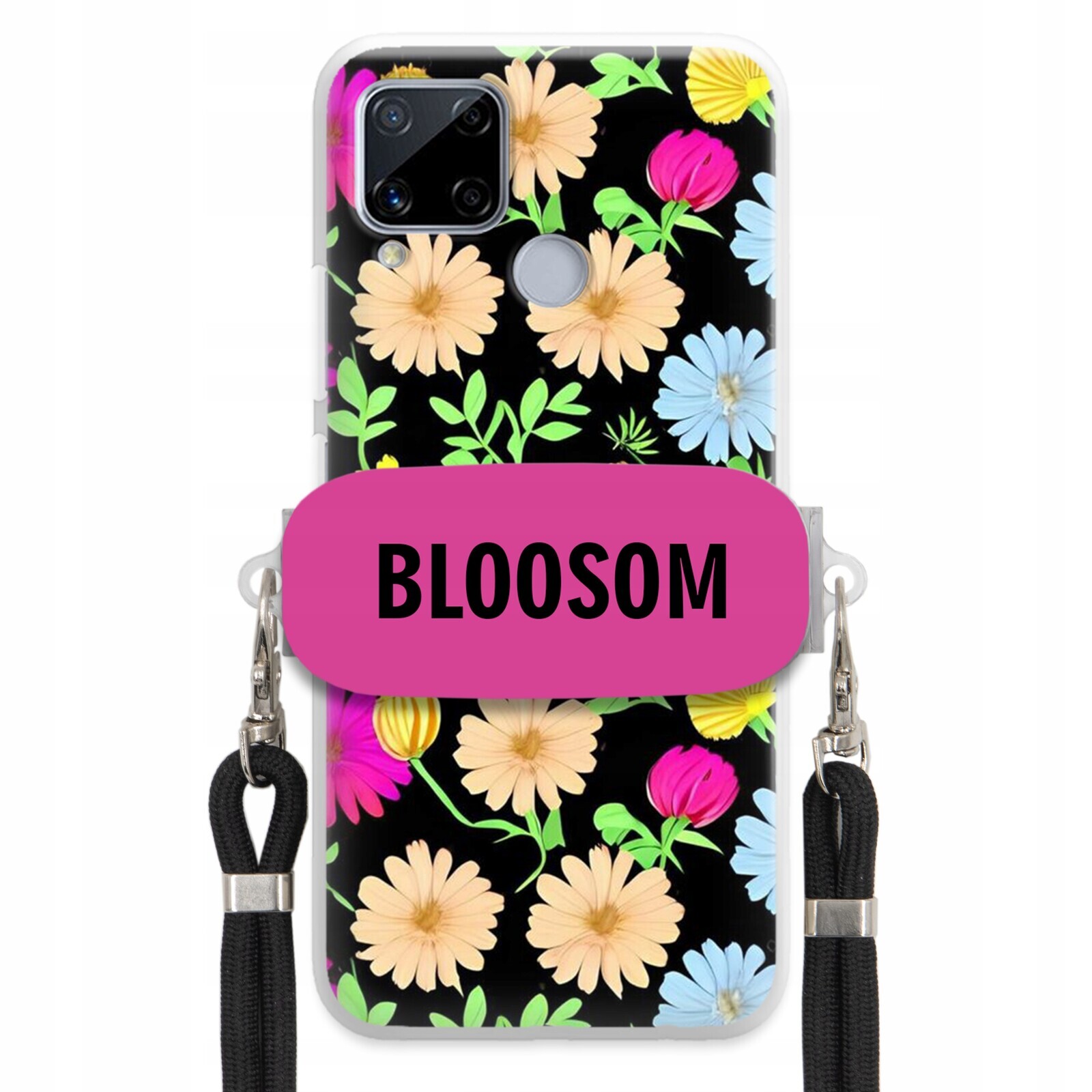 Pouzdro Crossbody Držák Pro Realme C15 Kryt Case Květiny Bloosom Flower
