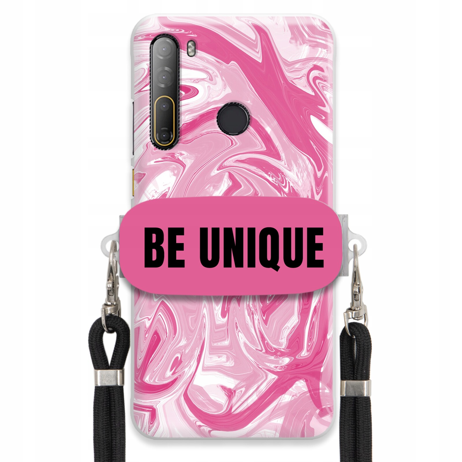 Pouzdro pro Htc Desire D20 Pro Case úchytka Šňůrka Černá Růžová Mramor Unique