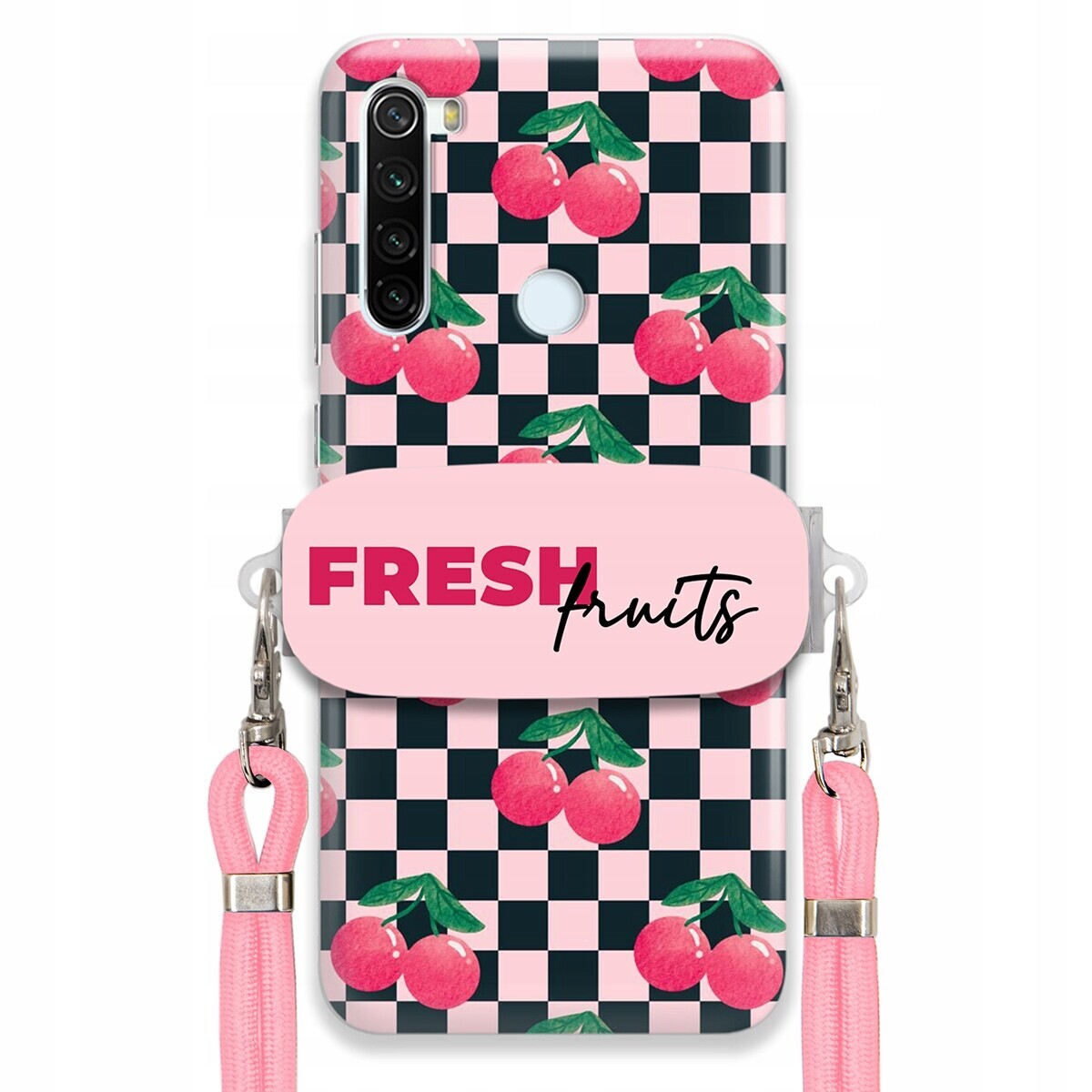 Pouzdro pro Xiaomi Redmi Note 8T Růžové vodítko Funkční držák Fresh Fruits