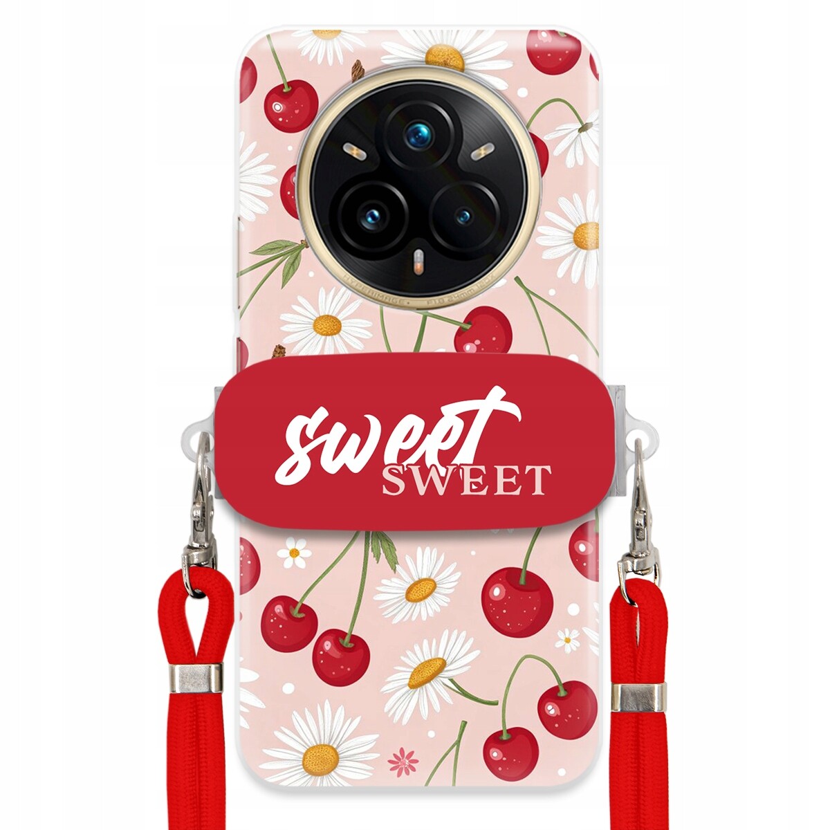 Pouzdro pro Realme 14 Pro Plus 5G Červené vodítko držák Sweet Sweet Višeň