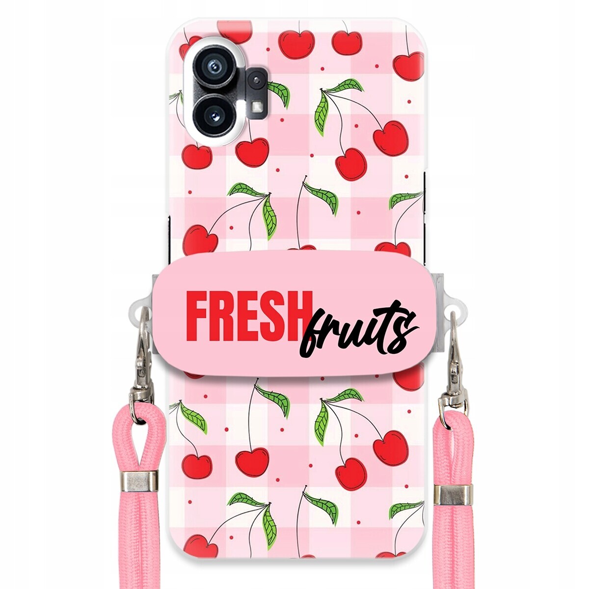 Pouzdro pro Nothing Phone 1 Case Držák Šňůra Růžová Fresh Fruits Mřížka