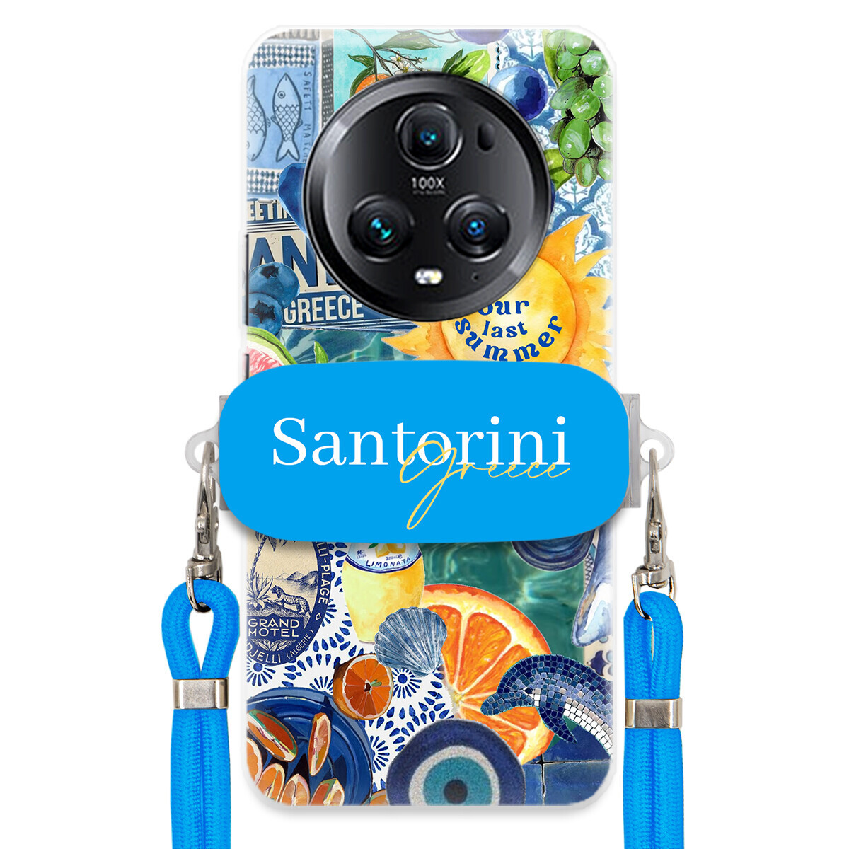 Pouzdro pro Huawei Honor Magic 5 Pro Crossbody vodítko modré držák Santorini