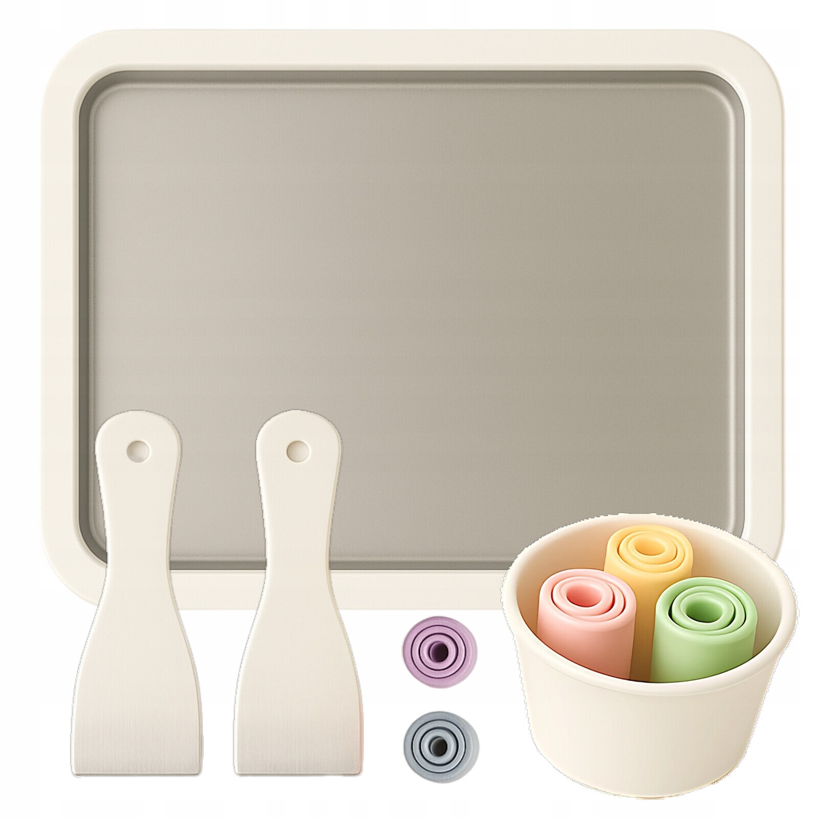 Sada na thajskou zmrzlinu profesionální 2 špachtle domácí thajská zmrzlina ice