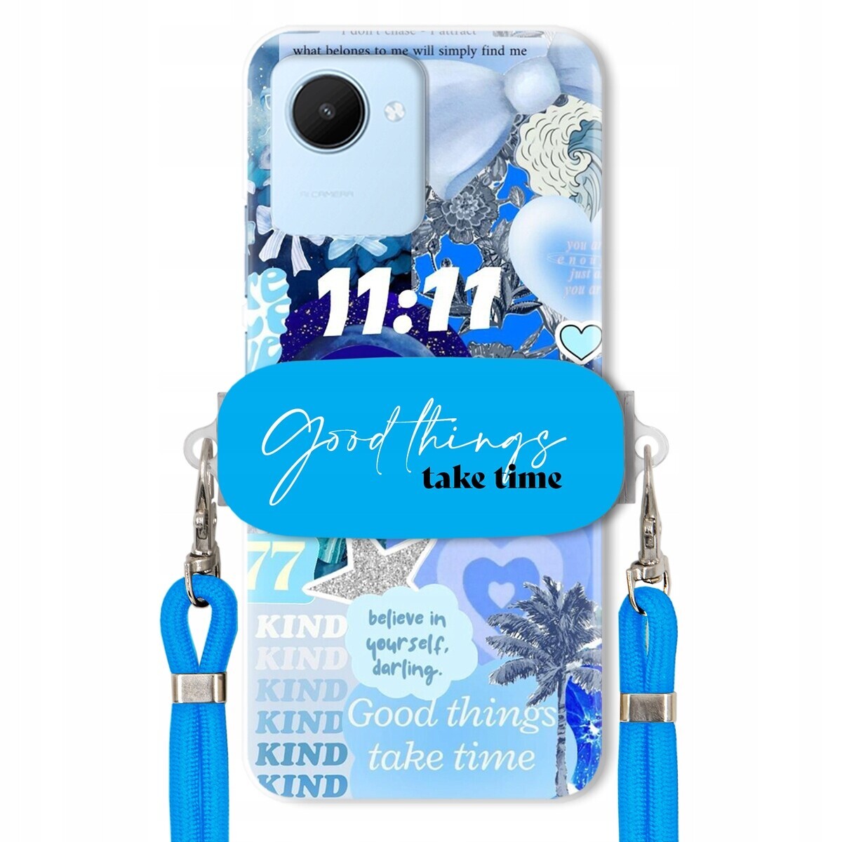 Pouzdro pro Realme C30 Držák Crossbody vodítko Good Things Take Time Lata