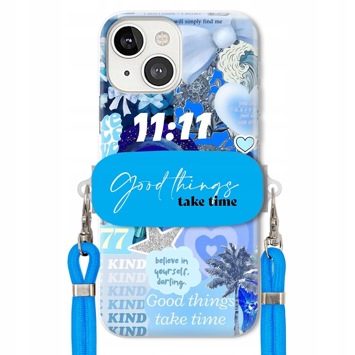 Pouzdro pro iPhone 13 Držák Crossbody vodítko Good Things Take Time Lata