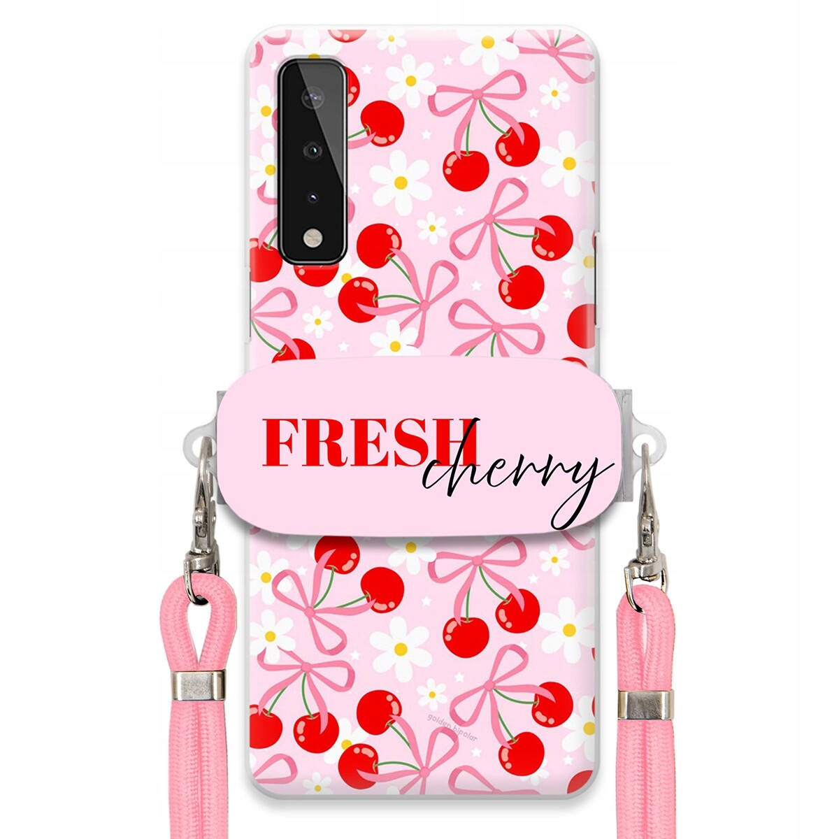 Pouzdro pro Lg X Stylo 7 5G Case Držák Šňůrka Růžová Fresh Cherry Mašle