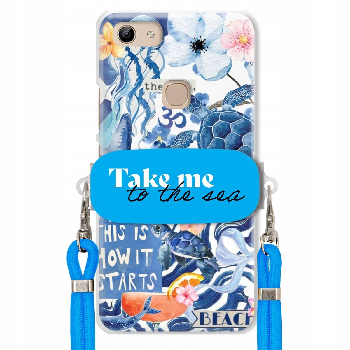 pouzdro na Vivo Y81 Modré Crossbody vodítko Držák Take Me To The Sea Top