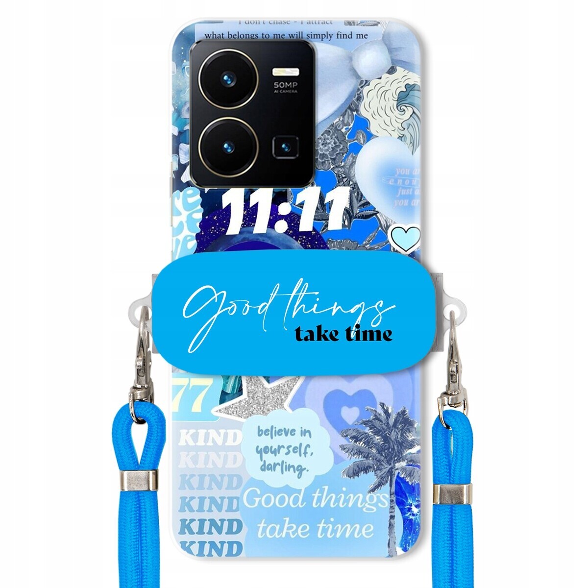 pouzdro na Vivo Y35 4G Držák Crossbody vodítko Good Things Take Time Lata