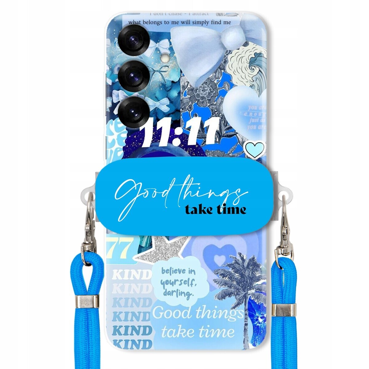 Pouzdro pro Samsung S25 Držák Crossbody vodítko Good Things Take Time Lata