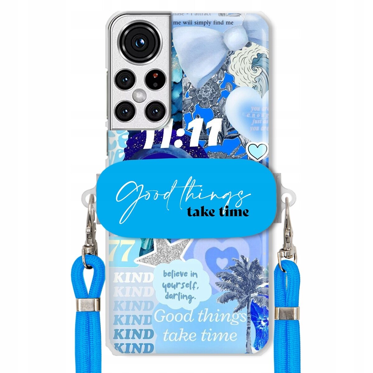 Pouzdro pro Samsung S22 Plus Držák Vodítko Crossbody Good Things Take Time