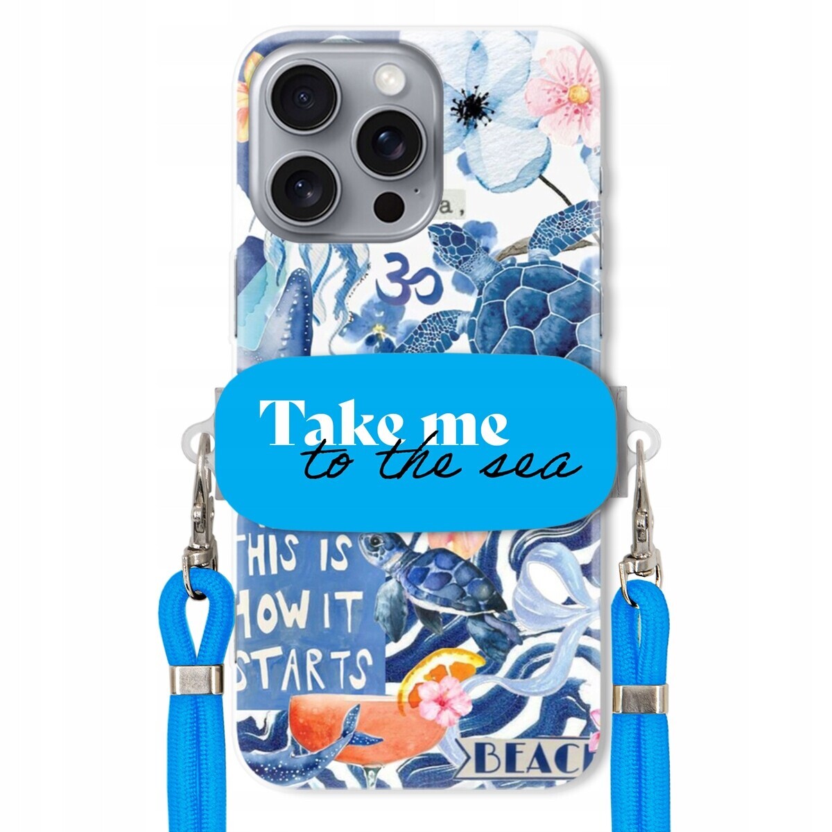 Pouzdro pro iPhone 16 Pro Max Premium Vodítko modré Držák Take Me To The Sea