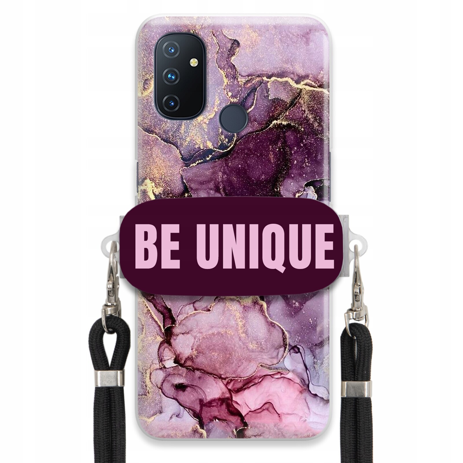 Pouzdro pro Oneplus Nord N100 Case úchytka Šňůra Černá Fialová Mramorová