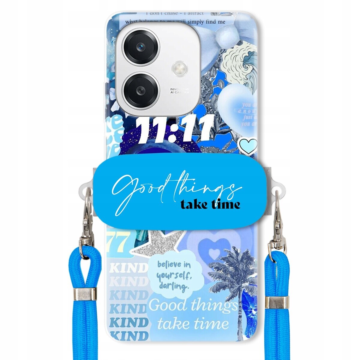 Pouzdro pro Oppo A60 5G Držák Crossbody vodítko Good Things Take Time Lata