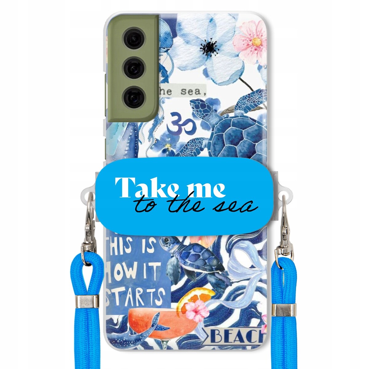 Pouzdro pro Samsung S21 Fe Premium Vodítko modré Držák Take Me To The Sea