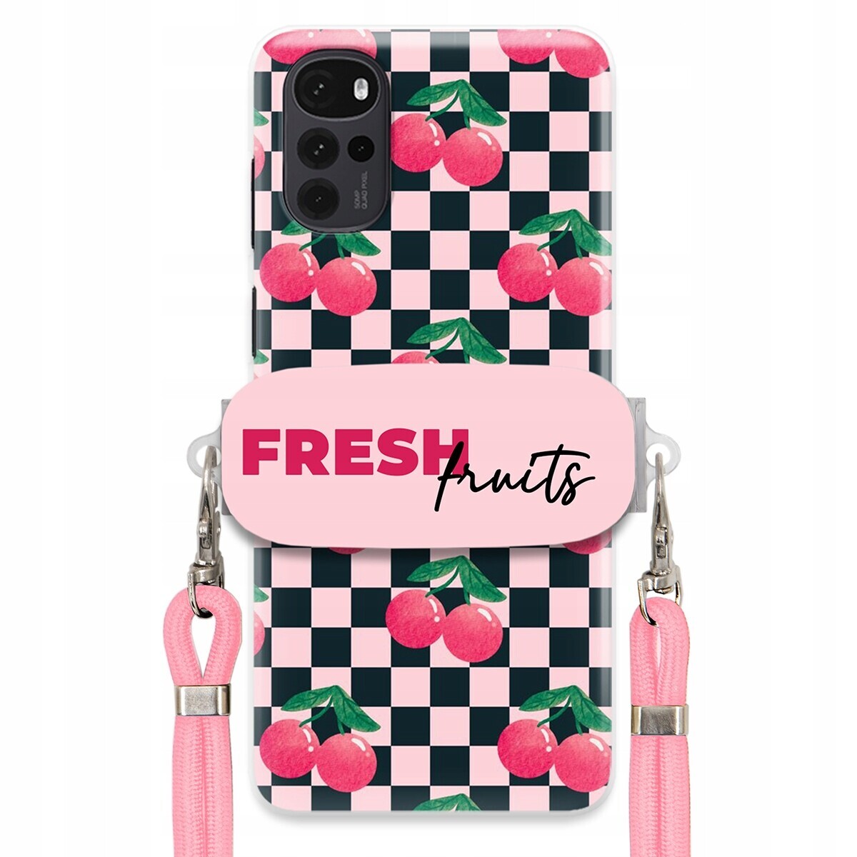 Pouzdro pro Motorola G22 4G Crossbody vodítko držák na šachovnici Fresh Fruits
