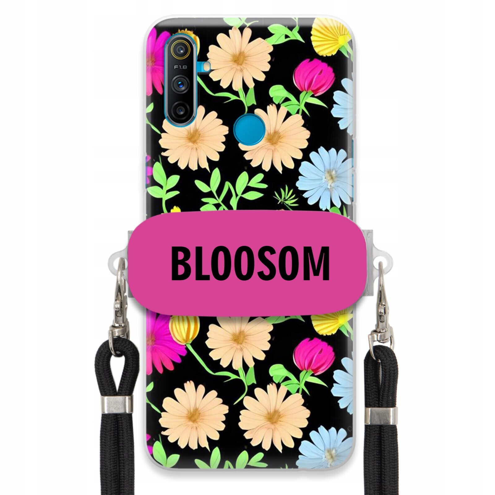 Pouzdro Crossbody Držák Pro Realme C3 Kryt Case Květiny Bloosom Flower