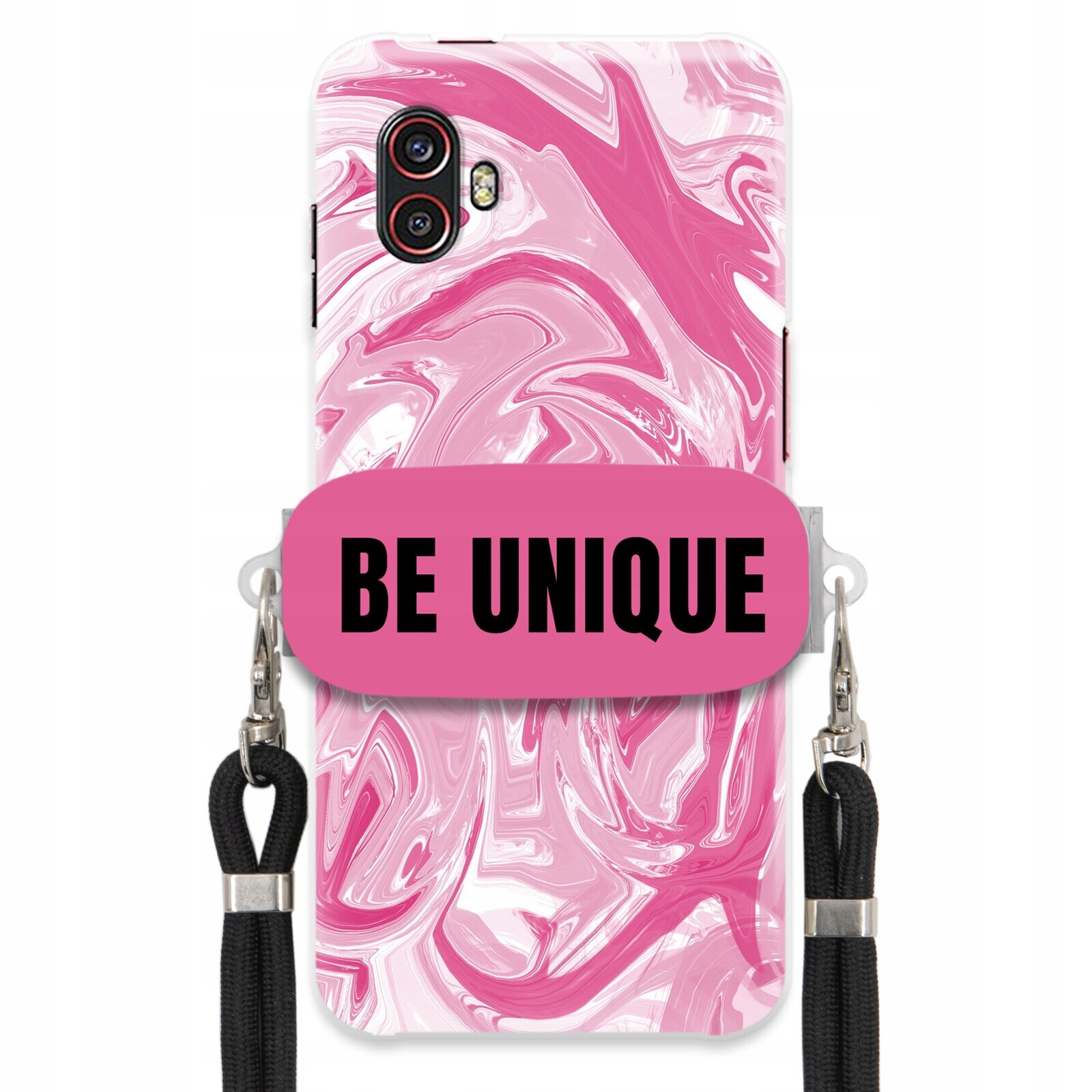 Pouzdro pro Samsung Xcover Pro 2 Case úchytka Šňůrka Černá Růžová Mramor Unique