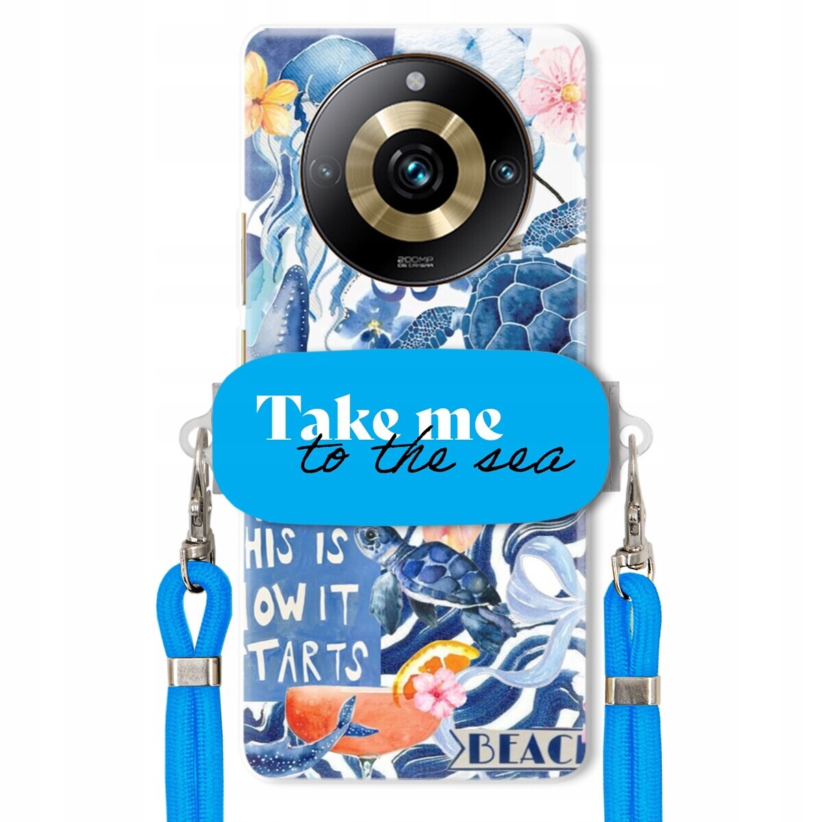 Pouzdro pro Realme 11 Pro Plus 5G Premium Vodítko Blue+ Držák Take Me To The Sea