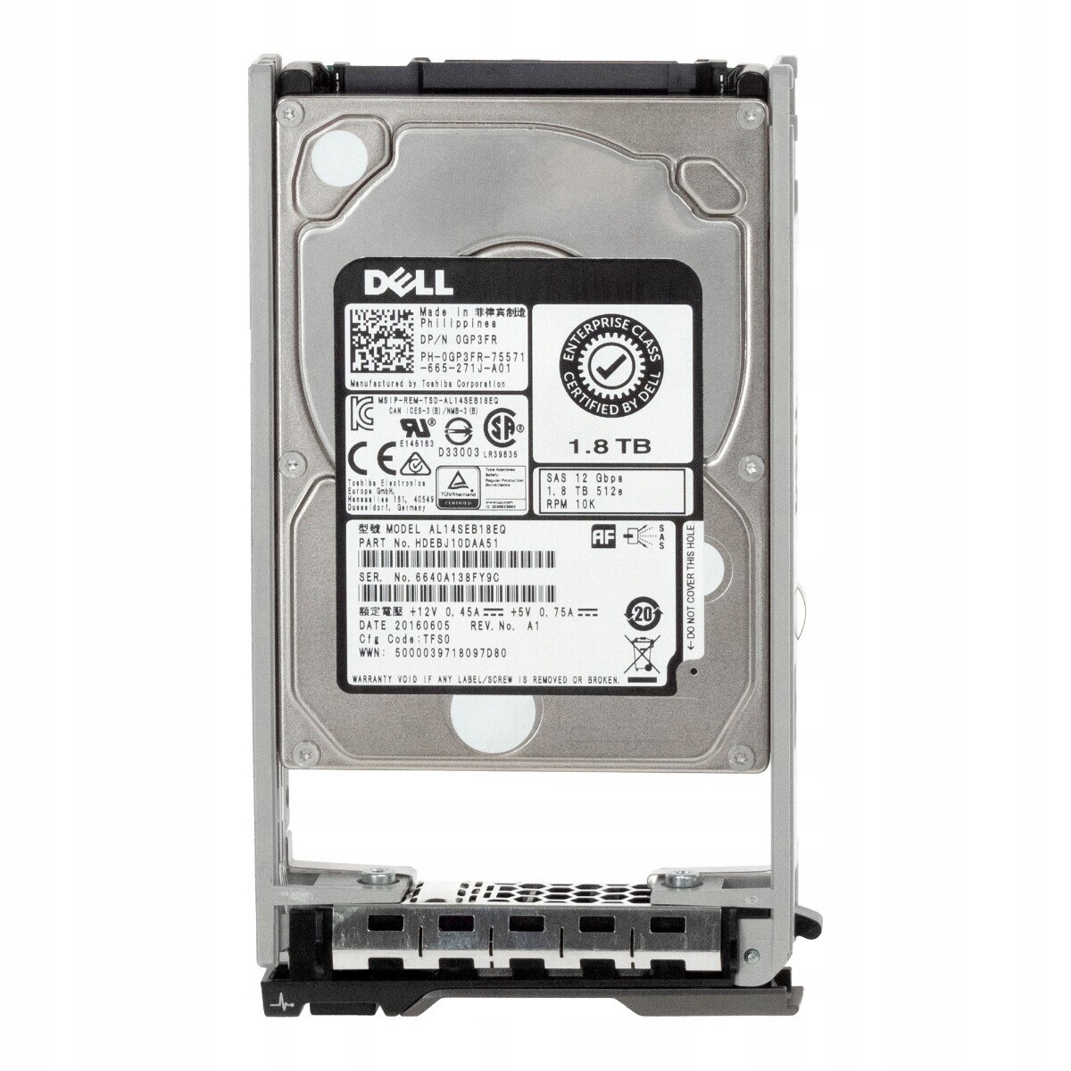 Dell 0GP3FR 1,8 Tb 10K 128 Mb SAS-3 2,5'' AL14SEB18EQ