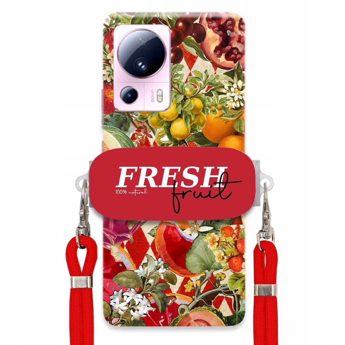 Pouzdro pro Xiaomi 2 Červené Crossbody vodítko Držák Fresh Fruit Ovoce