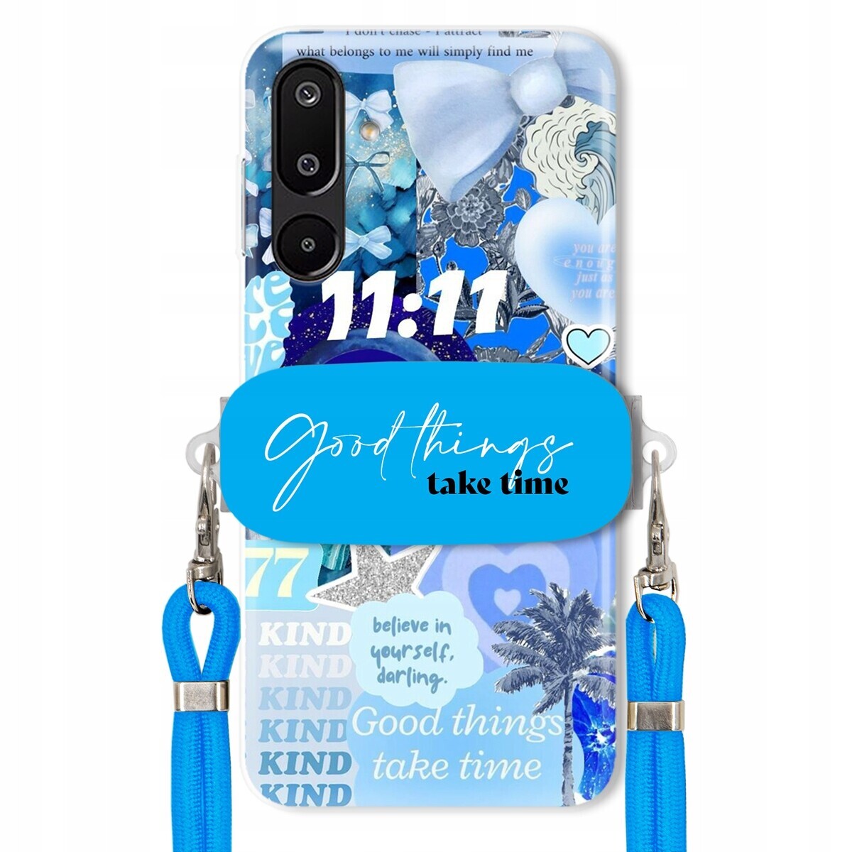 Pouzdro pro Samsung M16 Držák vodítko Crossbody Good Things Take Time Lata