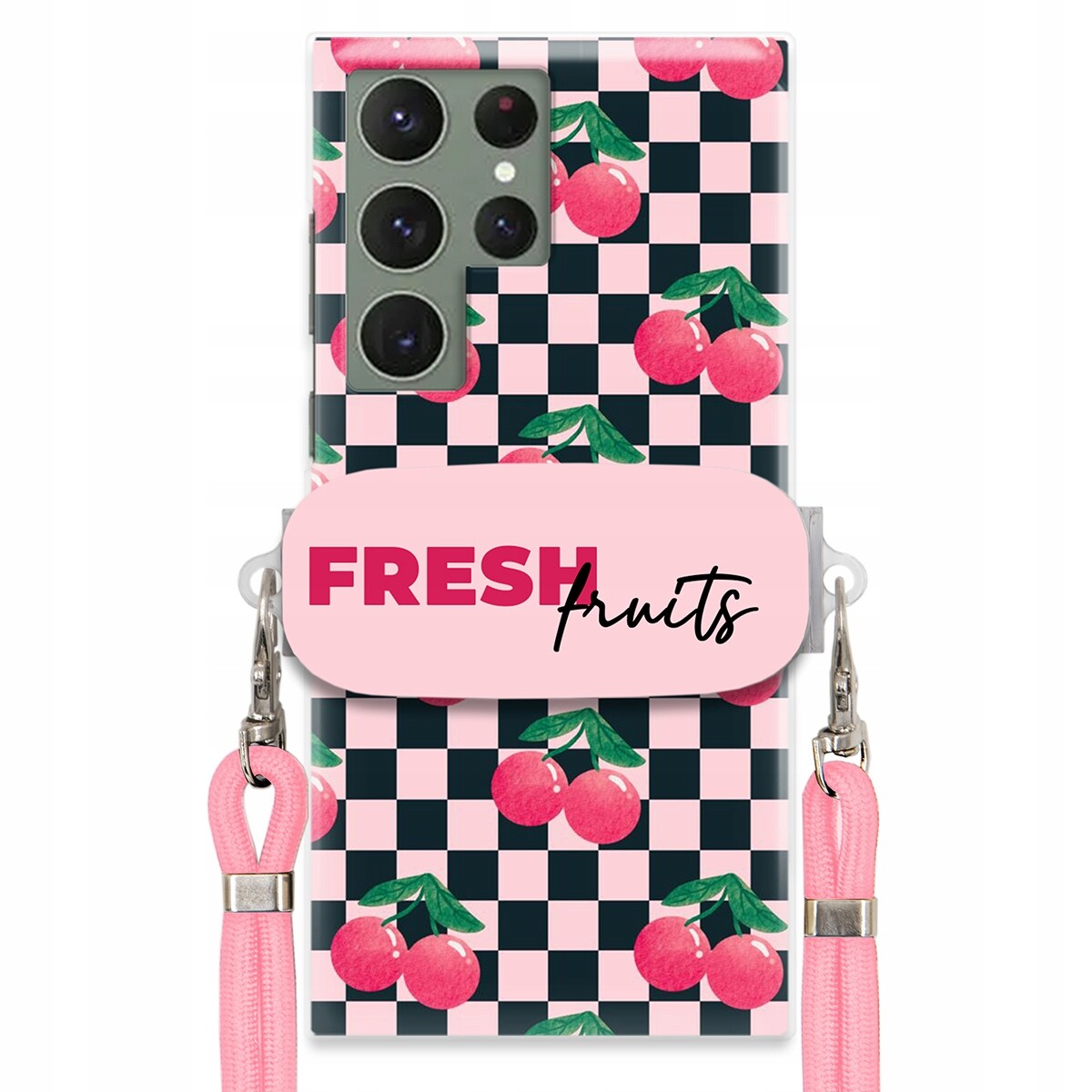 Pouzdro pro Samsung S23 Ultra Crossbody vodítko držák na šachovnici Fresh Fruits