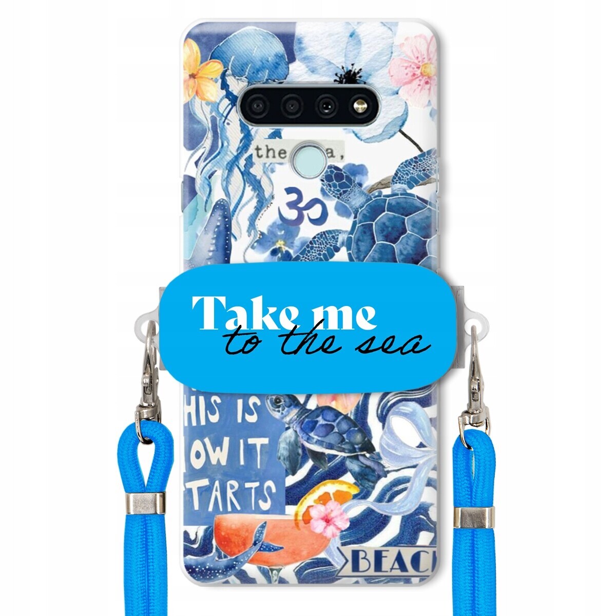 Pouzdro pro Lg K71 Modré Crossbody vodítko Držák Take Me To The Sea Top