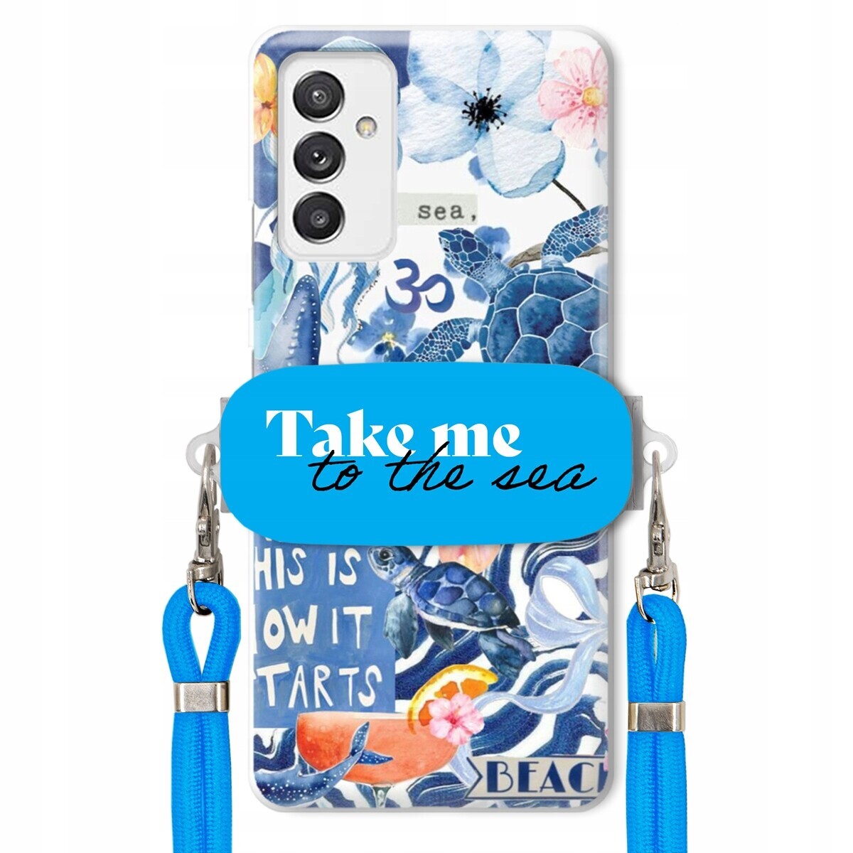 Pouzdro pro Samsung A82 5G Premium Vodítko modré Držák Take Me To The Sea