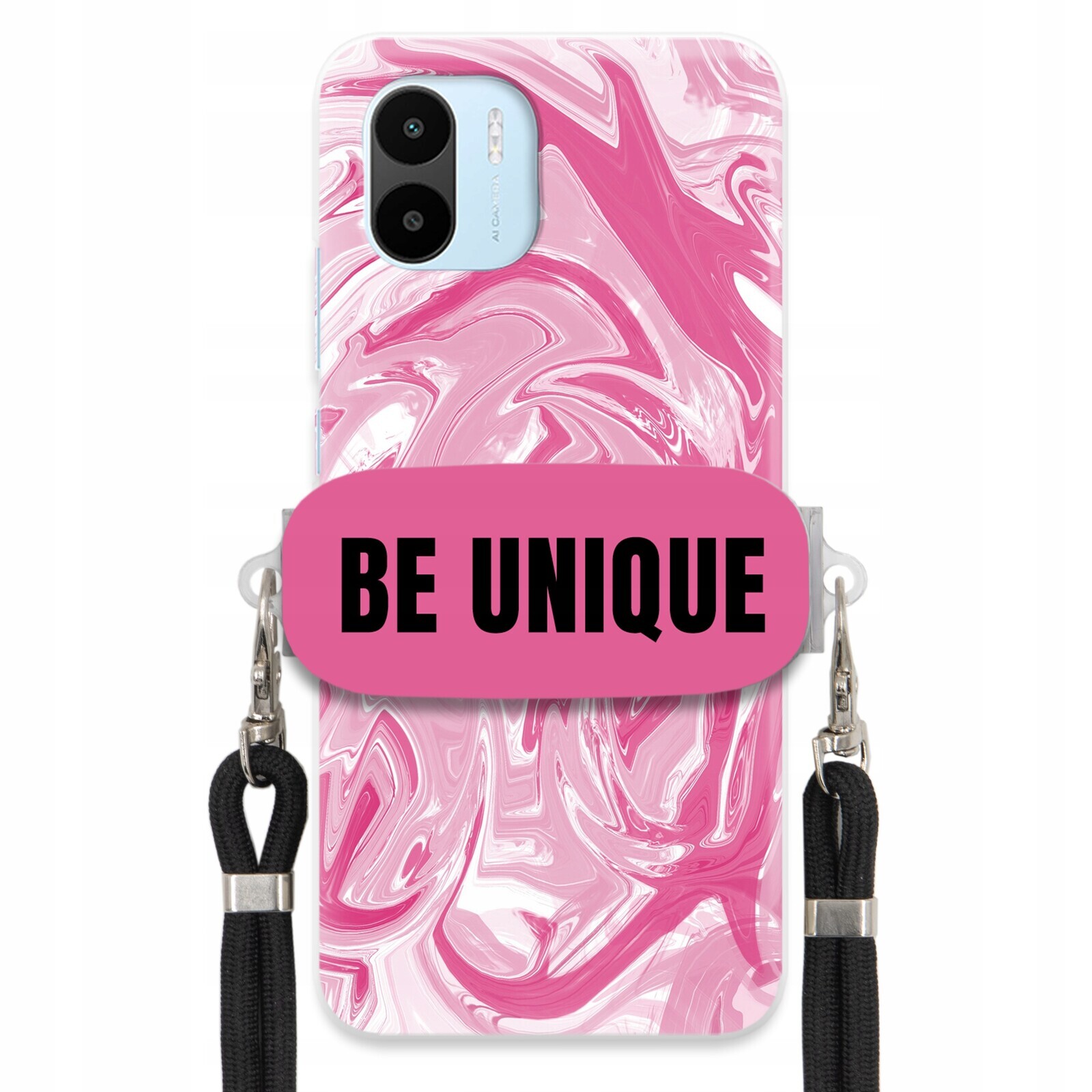 Pouzdro pro Xiaomi Redmi A1 Case úchytka na šňůrku Černá Růžová Mramorová Unique