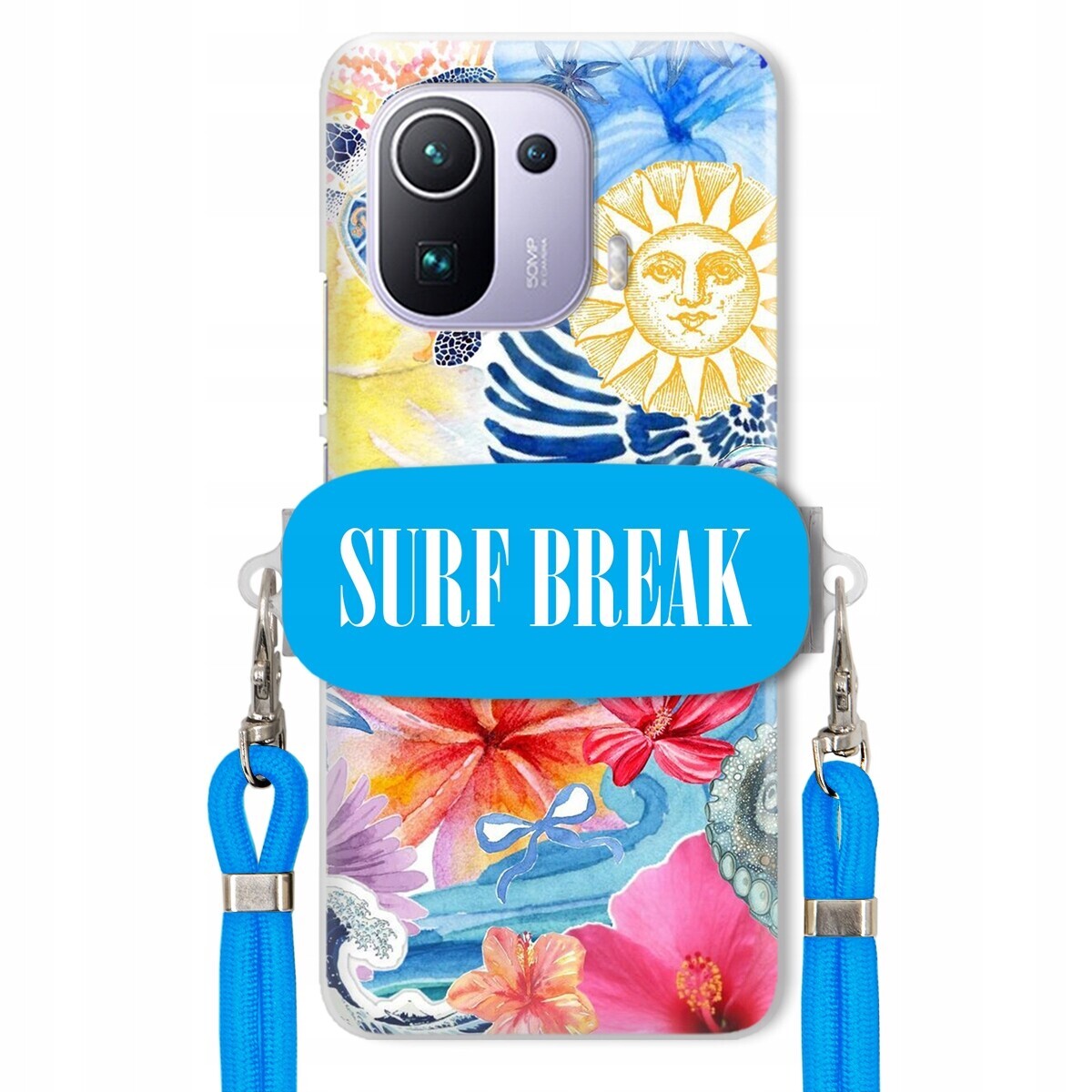 Pouzdro pro Xiaomi Mi 11 Pro Crossbody vodítko modré držák Surf Break Lata