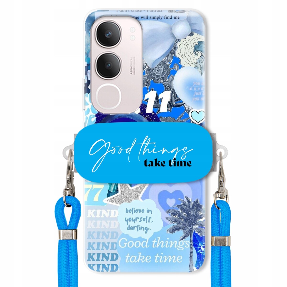 pouzdro na Vivo Y19S 4G Držák Vodítko Crossbody Good Things Take Time Lata