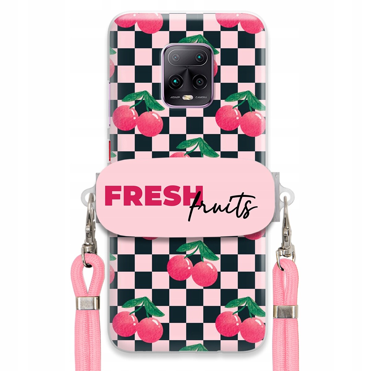 Pouzdro pro Xiaomi Redmi 10X 5G Růžové vodítko Funkční držák Fresh Fruits