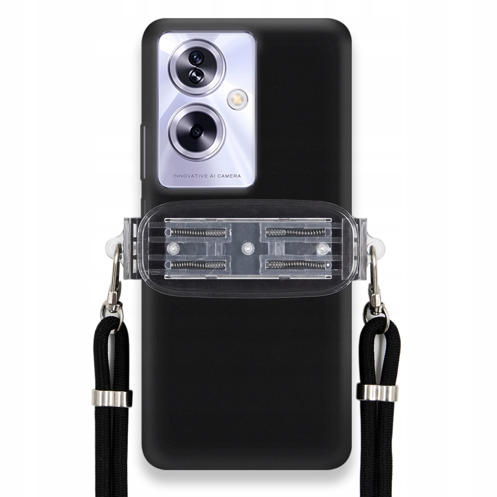 Pouzdro Pro Oppo A79 5G Smooth Case Ochrana Univerzální Držák Černá Šňůrka