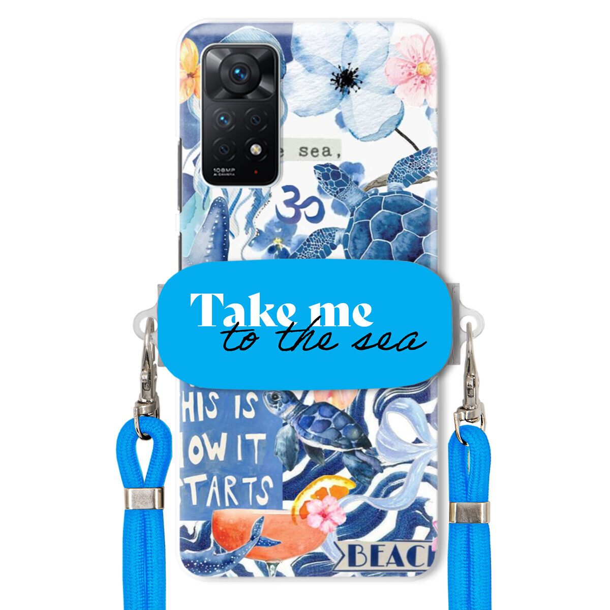 Pouzdro pro Xiaomi Redmi Note 11 Pro 5G Vodítko Blue Držák Take Me To The Sea