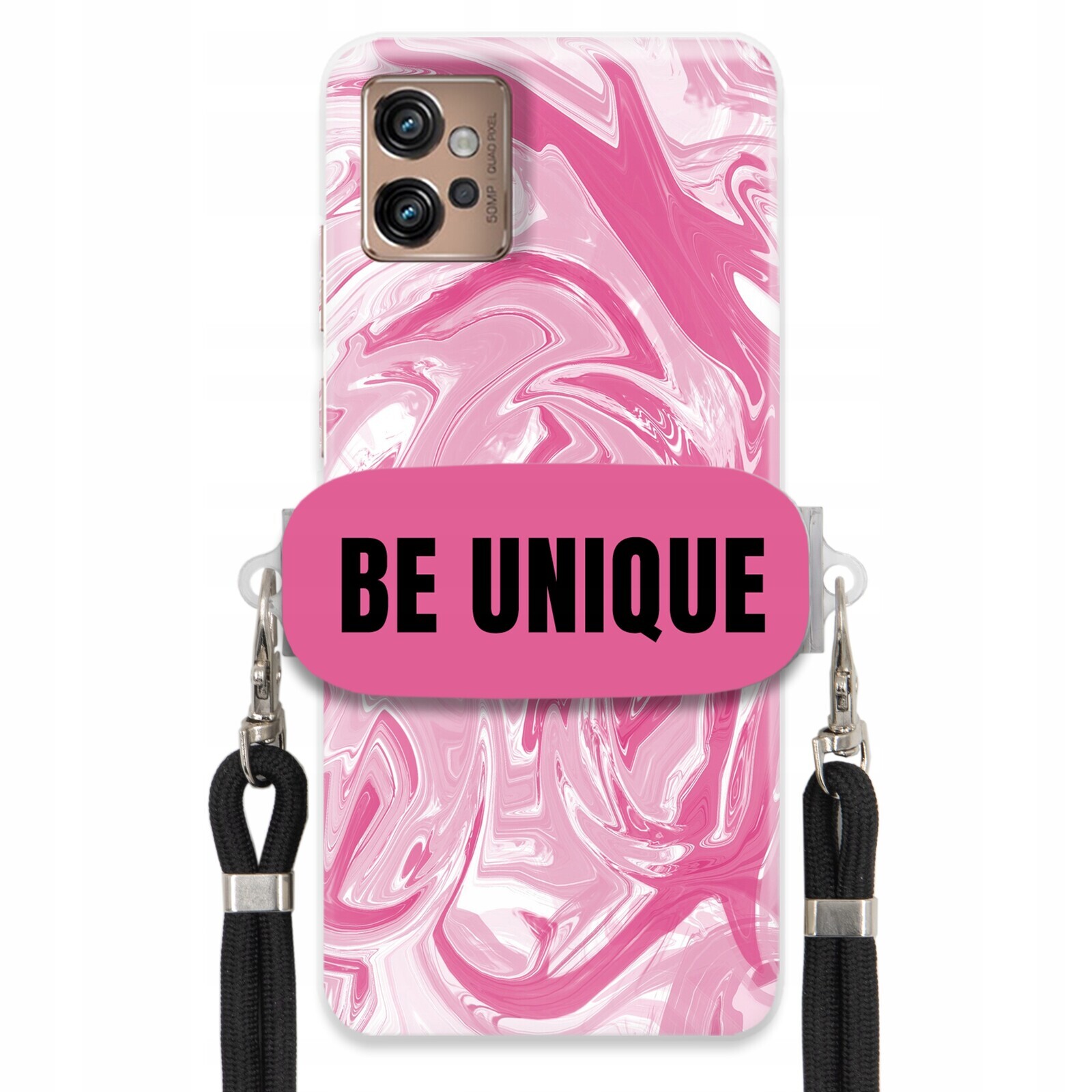 Pouzdro pro Motorola G32 Case úchytka pro šňůrku Černá Růžová Mramorová Be Unique