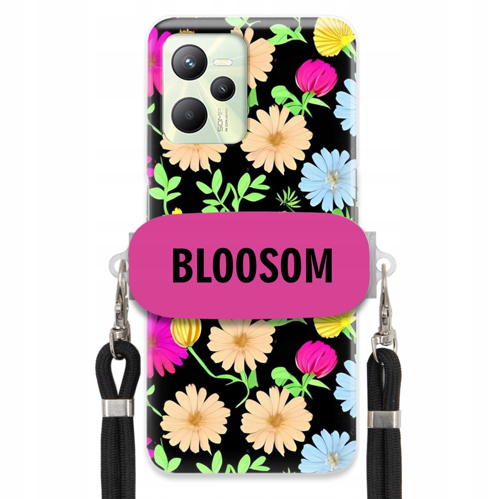 Pouzdro Crossbody Držák Pro Realme C35 Kryt Case Květiny Bloosom Flower