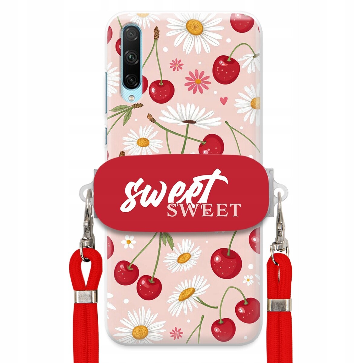 Pouzdro pro Huawei Honor 30i Červené vodítko držák Sweet Sweet Višňový Květ