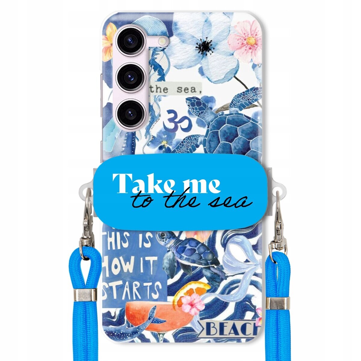 Pouzdro pro Samsung S23 Fe Premium Vodítko modré Držák Take Me To The Sea