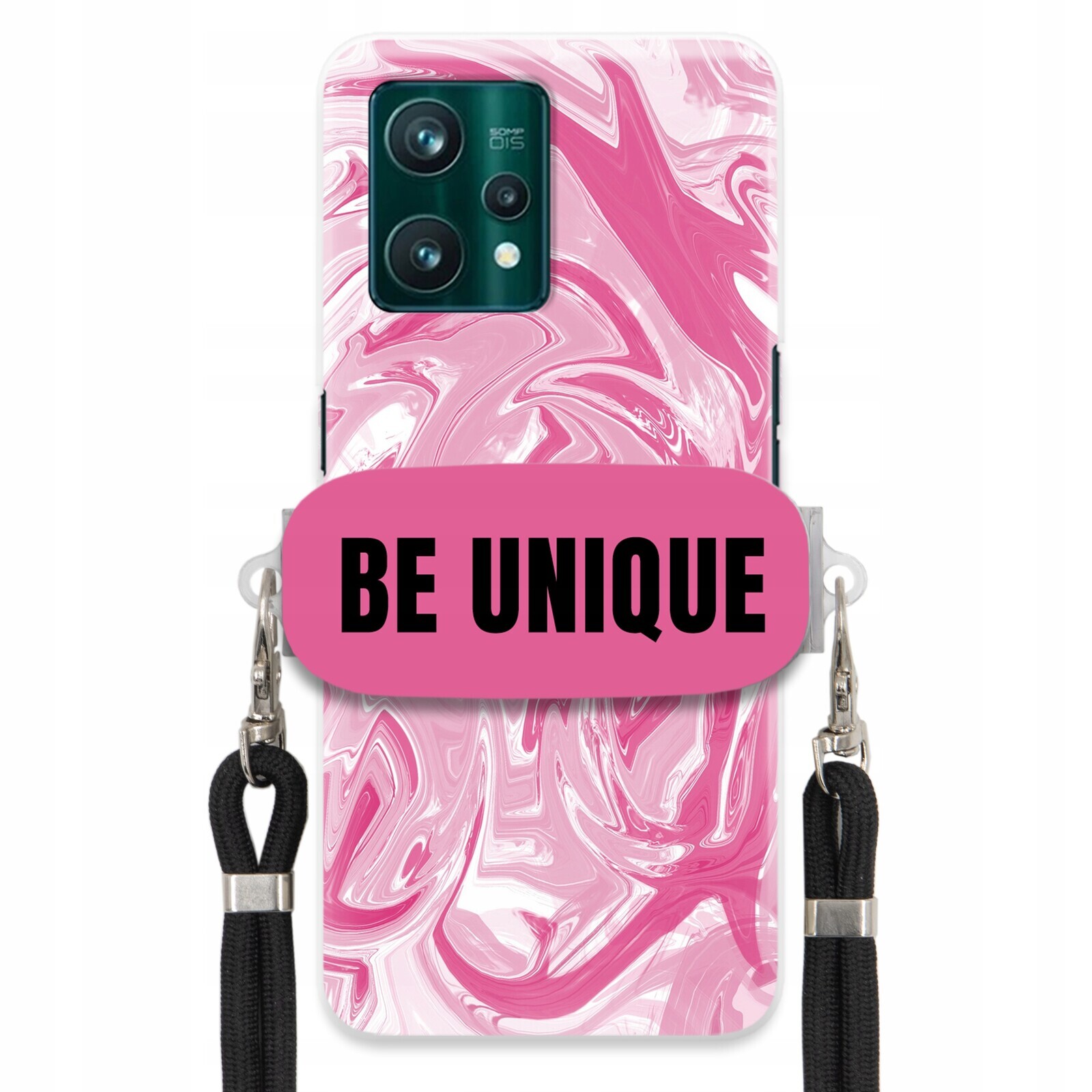 Pouzdro pro Realme 9 Pro Plus Case úchytka na šňůrku Černá Růžová Mramorová Unique