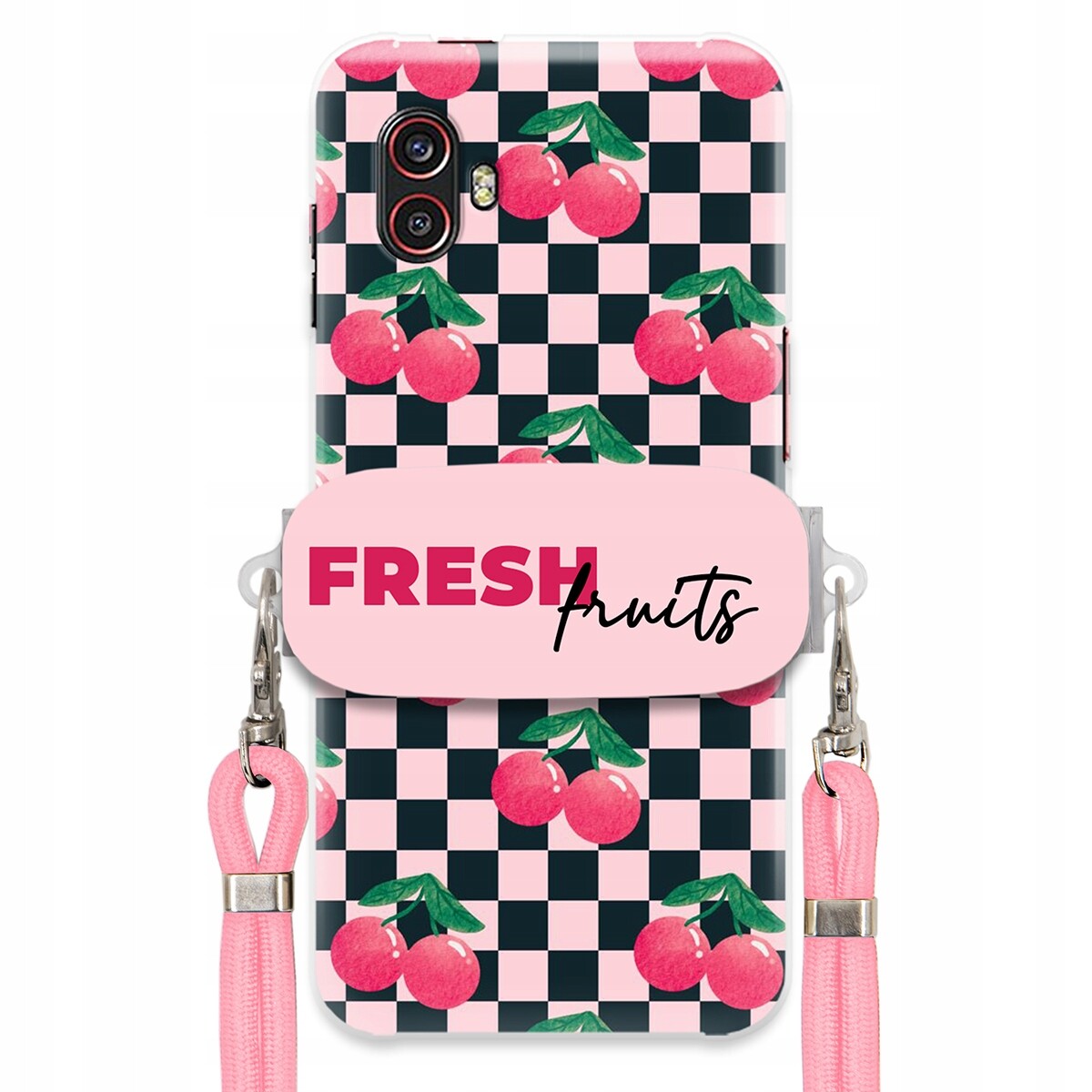 Pouzdro pro Samsung Xcover 6 Pro Růžové vodítko Funkční rukojeť Fresh Fruits