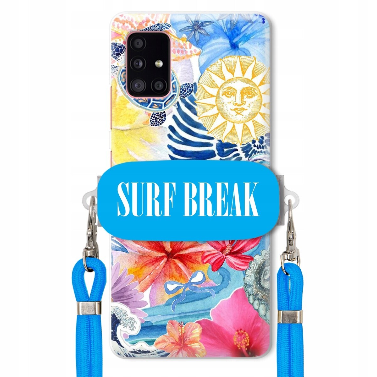 Pouzdro pro Samsung A51 5G Crossbody vodítko modré držák Surf Break Dovolená