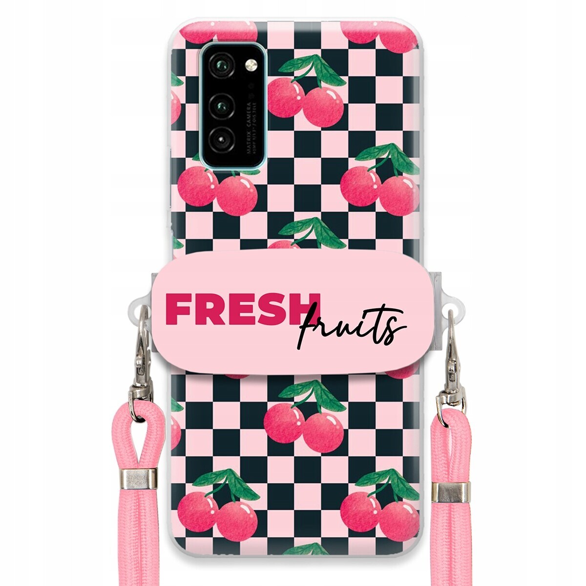 Pouzdro pro Huawei Honor V30 Pro Růžové vodítko Funkční držák Fresh Fruits