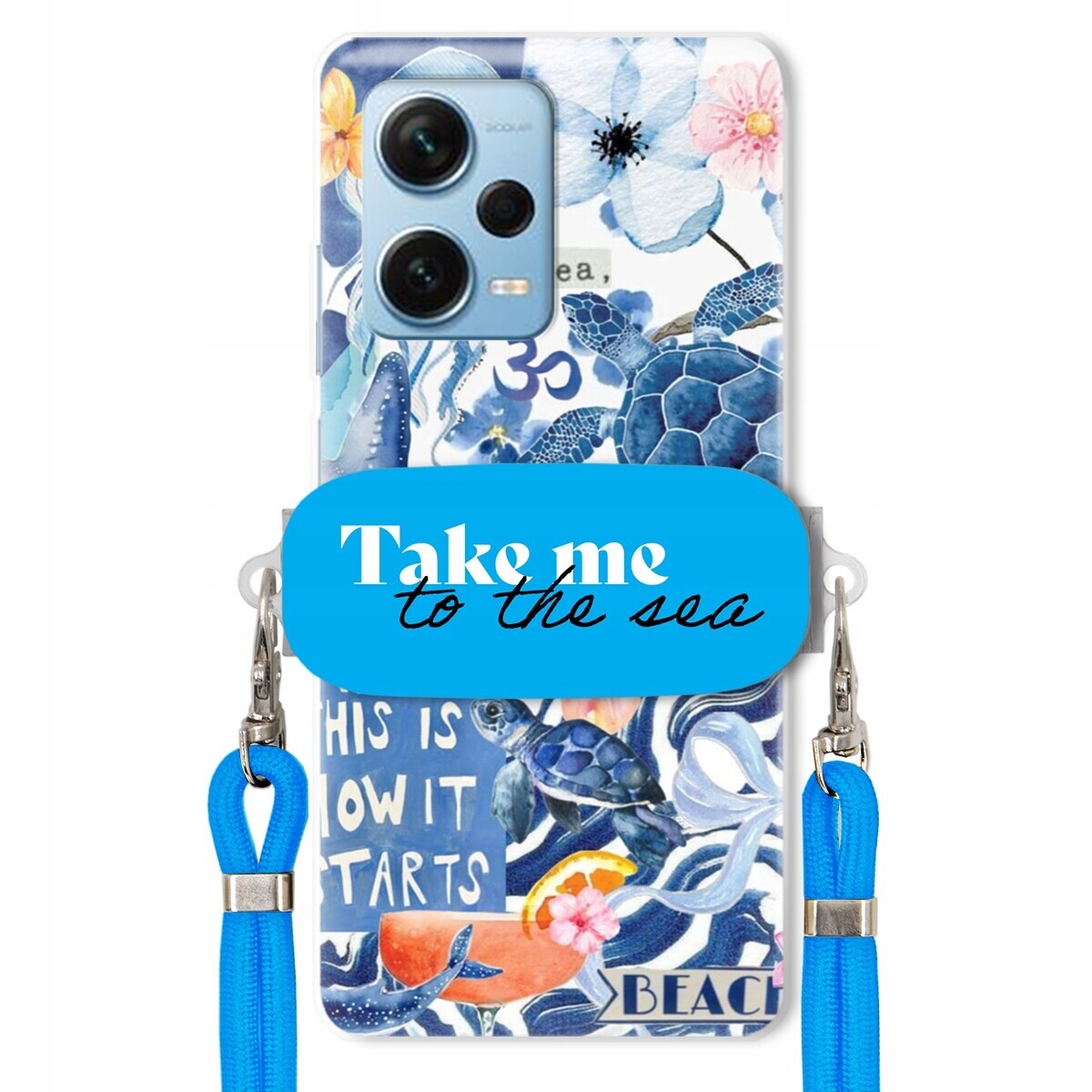 Pouzdro pro Xiaomi Redmi Note 12 Pro Plus Vodítko Blue Držák Take Me To The Sea